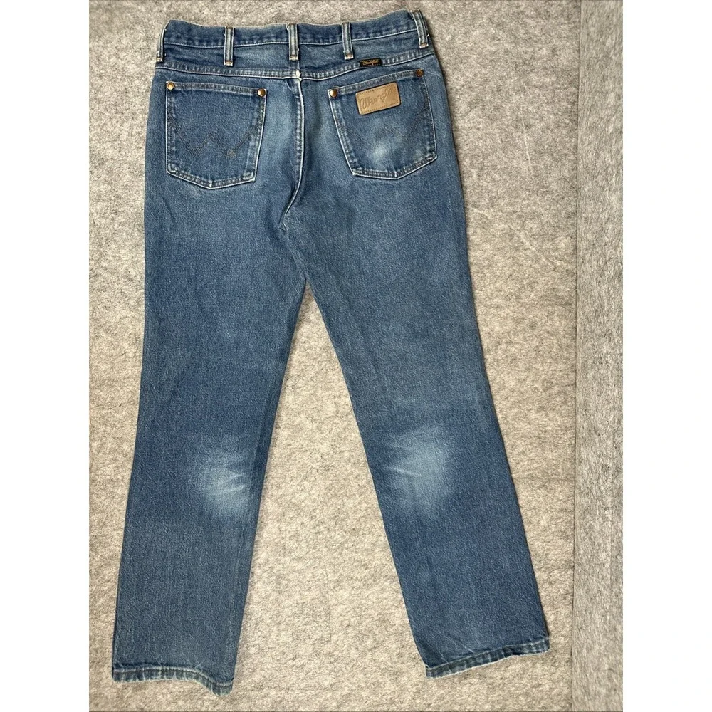 Wrangler Jeans Mens 32x28* Blue Denim Straight Leg 936PWD Cowboy Western Pants